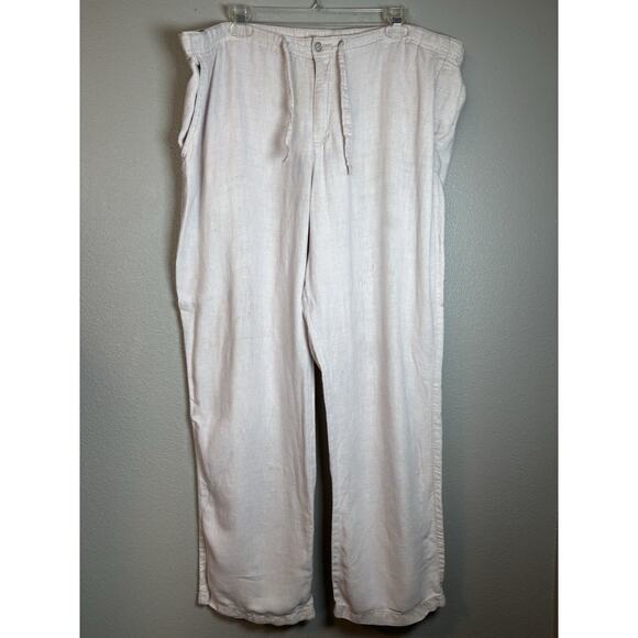 Ocean & Coast Womens‎ 100% Linen Pants Beige Straight XLarge Beach XL - Picture 1 of 10